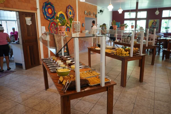 Pães e bolos do café da manhã